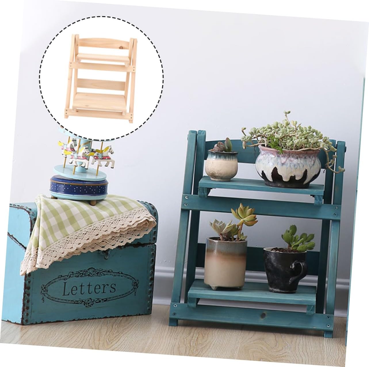 Alipis Retro Style Shelf for Flower Pot Multi-layer Plant Stand for Home Office Balcony