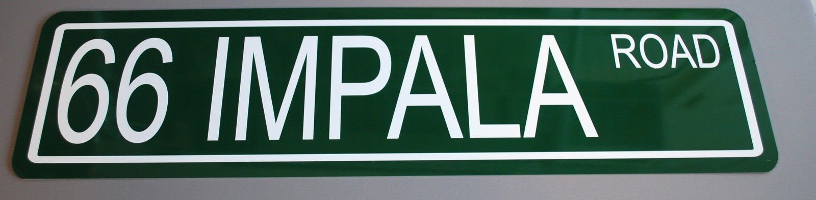 METAL STREET SIGN 1966 66 IMPALA ROAD 6 x 24 CUSTOM CAR HOT ROD FINS FITS CHEVY SS 396 409 427 SUPER SPORT LOWRIDER 9C1 BAR GARAGE MAN CAVE RESTAURANT SHOP HOME OFFICE COLLECTION WALL ART GIFT