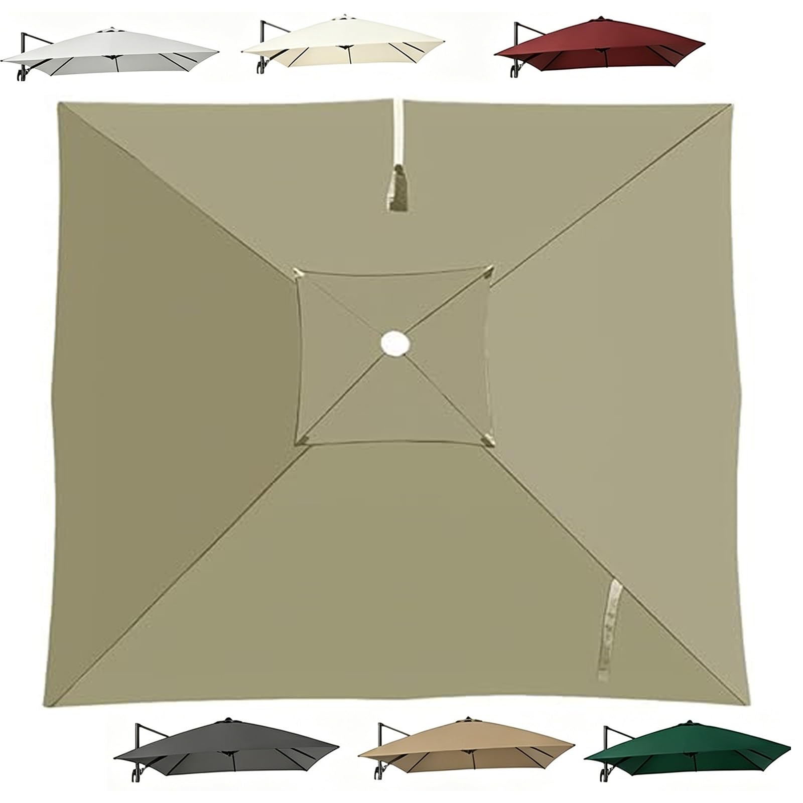 Telo Ombrellone Ricambio Quadrato 8 Stecche 3x3 3x4m Rechange Telo Per Ombrellone Copertura Di Ricambio Per Ombrellone Telo Ricambio Ombrellone Braccio Laterale Da Giardino(Khaki,3x3m)
