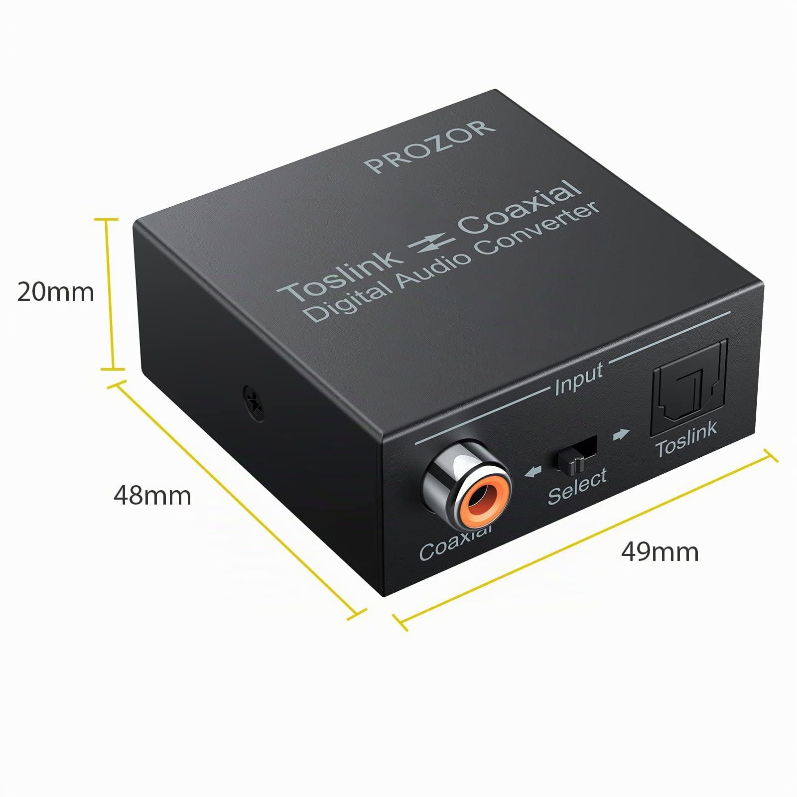 PROZOR Convertisseur Numérique Coaxial à Optique SPDIF Toslink Audio DTS Dolby AC3 192KHz