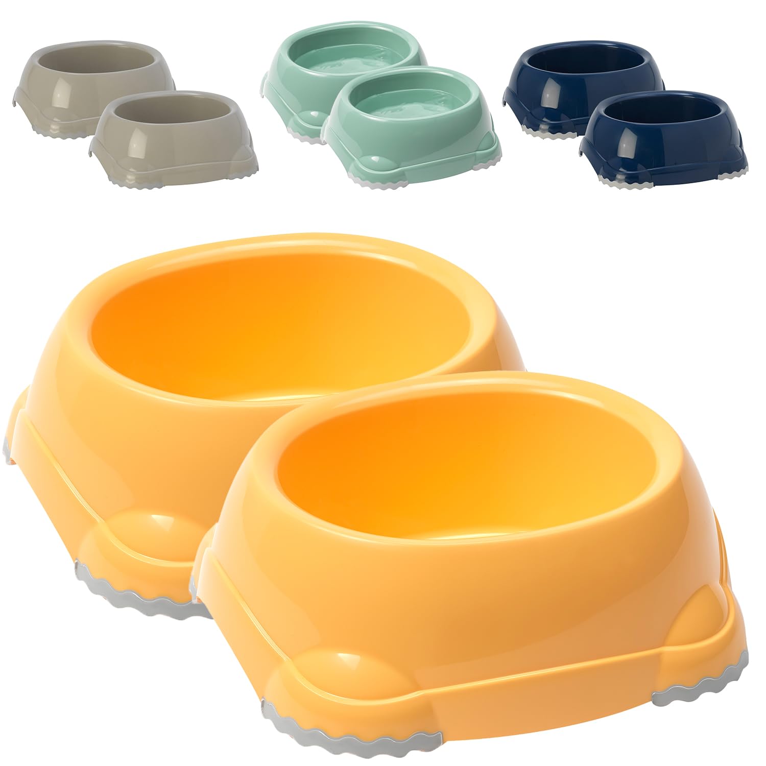 CAT CENTRE Apricot 2 Pcs 0.3L Pet Bowls Small Kitten Cat Dog Feeder Drinking Water Dish Dry and Wet Food Feeding Non-Slip