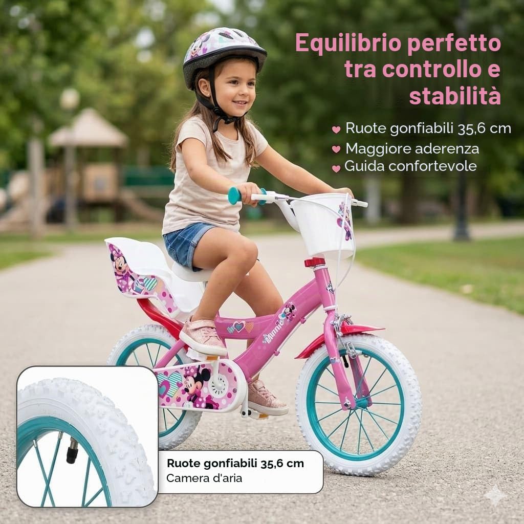TOIMSA Bicicletta Minnie Huffy 14" Anni, 14613 Gioventù Unisex, Multicolore, 4-6 Años