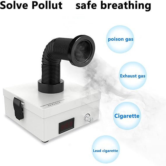 Mini Size Solder Fume Extractor 3 Stage Filters,Strong Suction Hose Fume Smoke Absorber,for Soldering DIY Fan Extraction Equipment