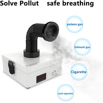 Mini Size Solder Fume Extractor 3 Stage Filters,Strong Suction Hose Fume Smoke Absorber,for Soldering DIY Fan Extraction Equipment