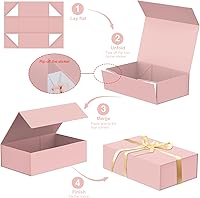 Vista 2 de HavrePac Paquete de 6 cajas de regalo grandes de 13.8 x 9 x 4.3 pulgadas, cajas de regalo de lujo con tapas, caja de regalo con cierre magnético