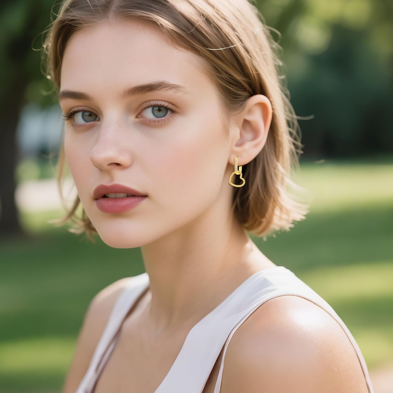 YFN Heart Earrings Sterling Silver Hollow Heart Dangling Dangle Drop Earrings Minimalist Jewelry Gifts for Women - Image 2