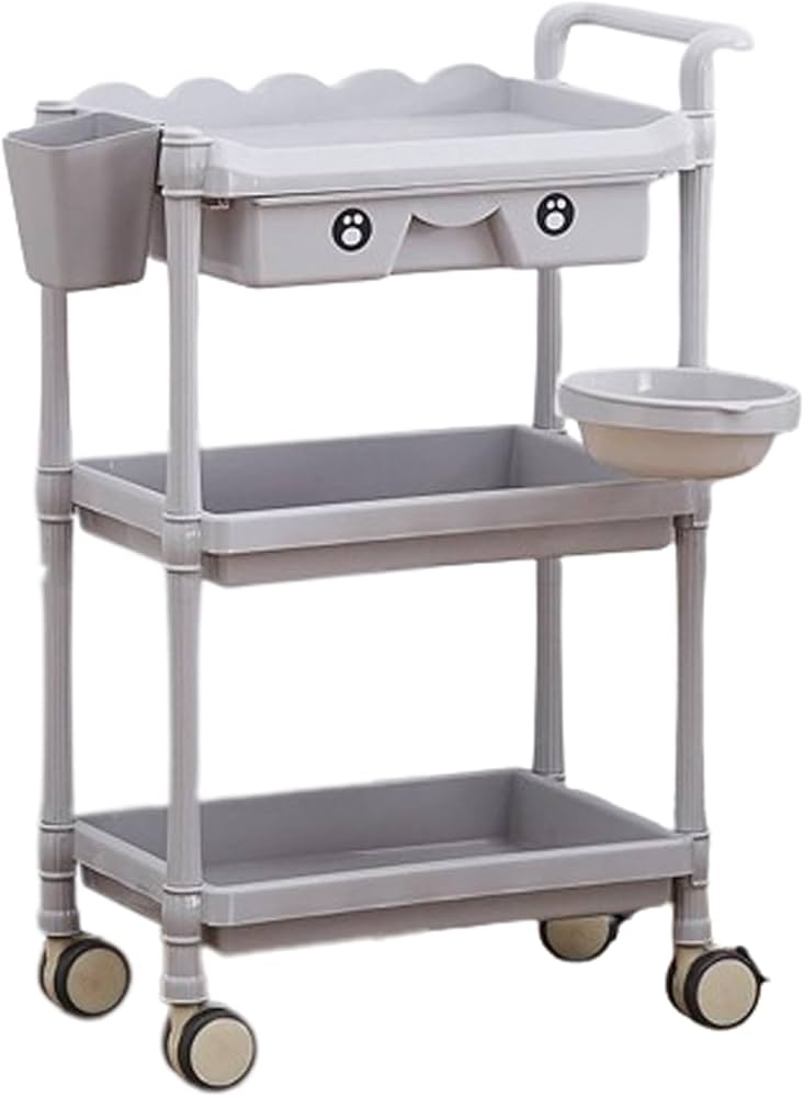 Amazon.co.jp: 医療用カート 回診車 ワゴン 3棚式美容院ローリング