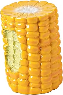 Foot Rest Stool, Fruit Stool Ottoman Hand Painted Small Stool Stylish Cute Practical Floor Cushions Chair Toy Seat for Living Room, Bedroom, Kitchen Decor (Corn Stool (White Teeth White Stool Top))