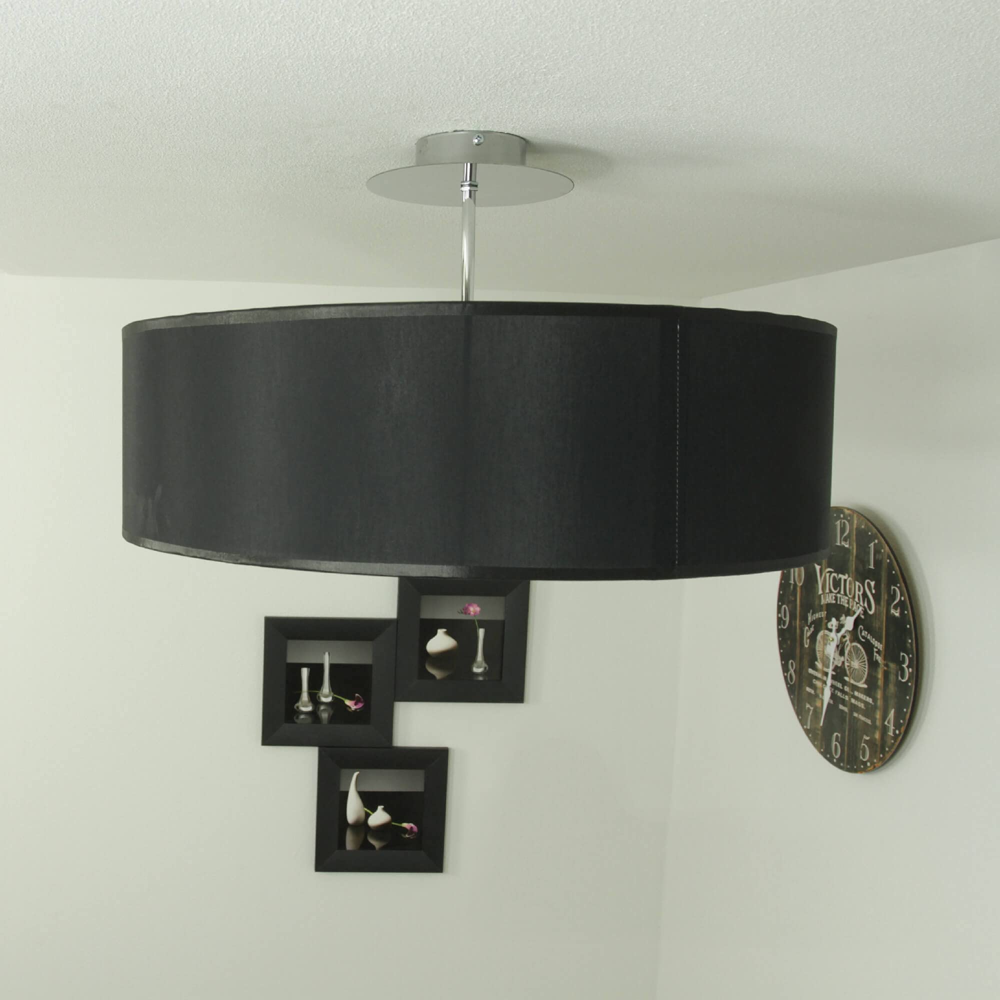 Licht-Erlebnisse Deckenlampe groß E27 max. 60W 230V Deckenleuchte modern Stoffschirm Wohnzimmer Beleuchtung Lampe Küche Schlafzimmer