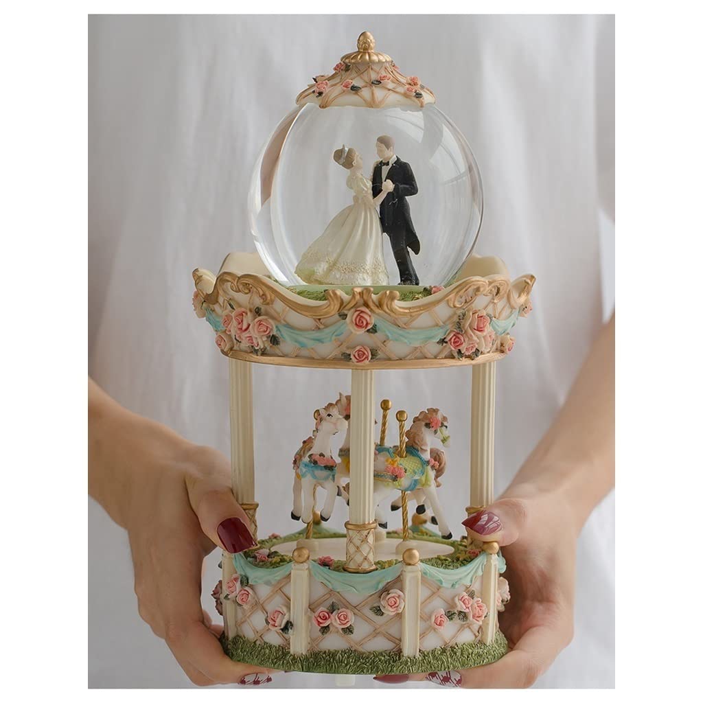 Small Music Box Wedding Gift New People Music Box Rotating Mujia Crystal Ball Eight Suit Creative Practical Girlfriends Girls Memorial Day Home Decorative Showpiece Ornament (Color : A) (A)