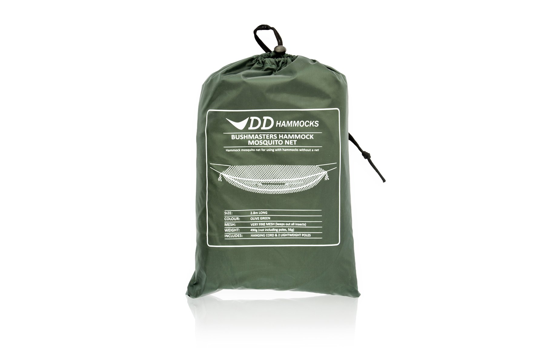 DD HAMMOCKS Hängematte-Moskitonetz für Hängematten bis 2,7 m Länge, grün