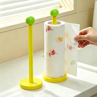 Paper Towel Holder Countertop, Standing Paper Towel Roll Holder for Kitchen Bathroom, for One-Handed Operation, Paper Towel Holder，Random Color Shipping