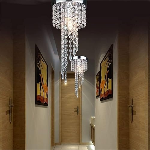 Miniatura 3 de Lámpara de techo de decoración artística, moderna lámpara de cristal LED cromada, lámpara de techo colgante de cristales, candelabros