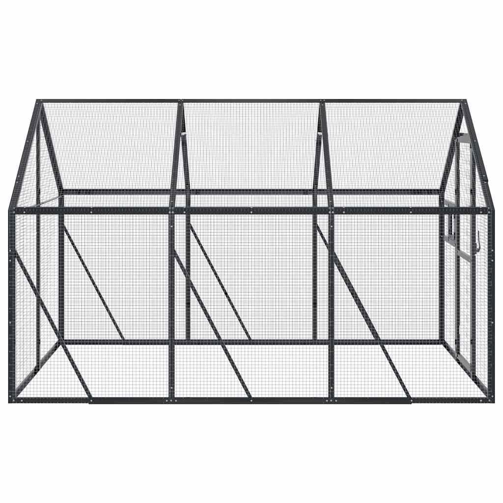 Voliere Anthrazit 1,79x3x1,85 m Aluminium,Tier- & Haustierbedarf,Haustierbedarf,Vogelbedarf,Vogelkäfige & -ständer,Anthrazit,33.34 kg-3155802