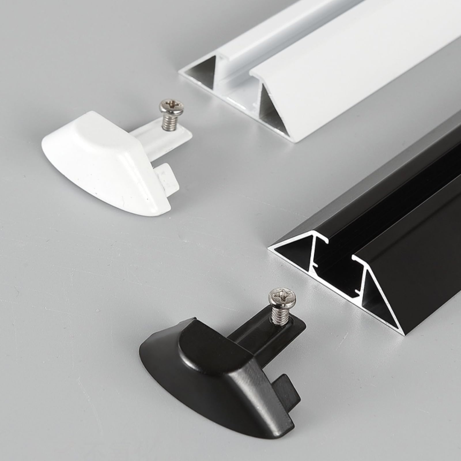 Tringle à Rideaux Ultra-Mince pour Plafond, Connecteurs d'angle, Rail De Rideau pour Séparation De Pièces, Tringle à Rideaux en Aluminium en Forme De V, Livré avec(Size:2.2M,Color:Blanc)