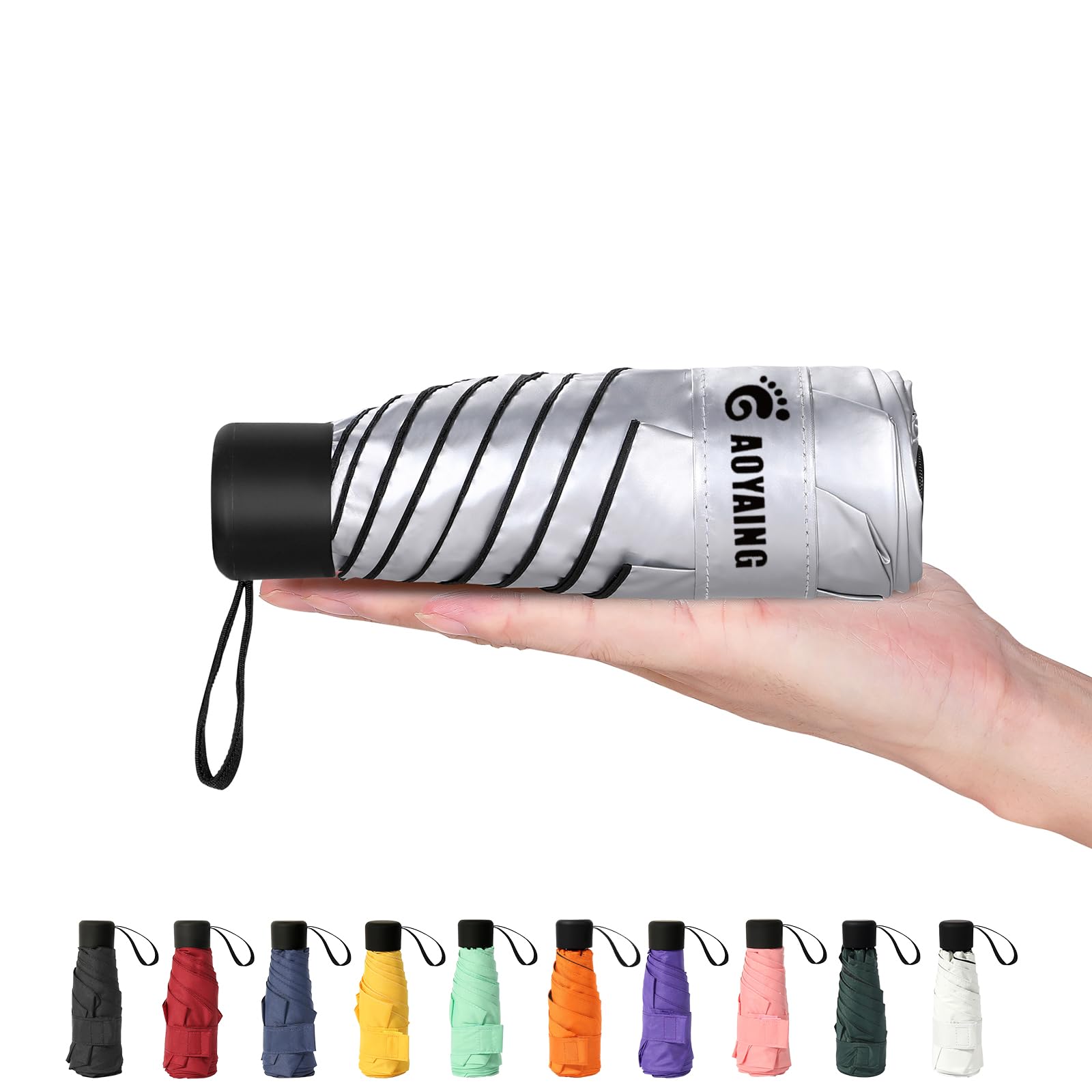 GAOYAING Compact Travel Umbrella with Case Sun&Rain Lightweight Small and Compact Suit for Pocket