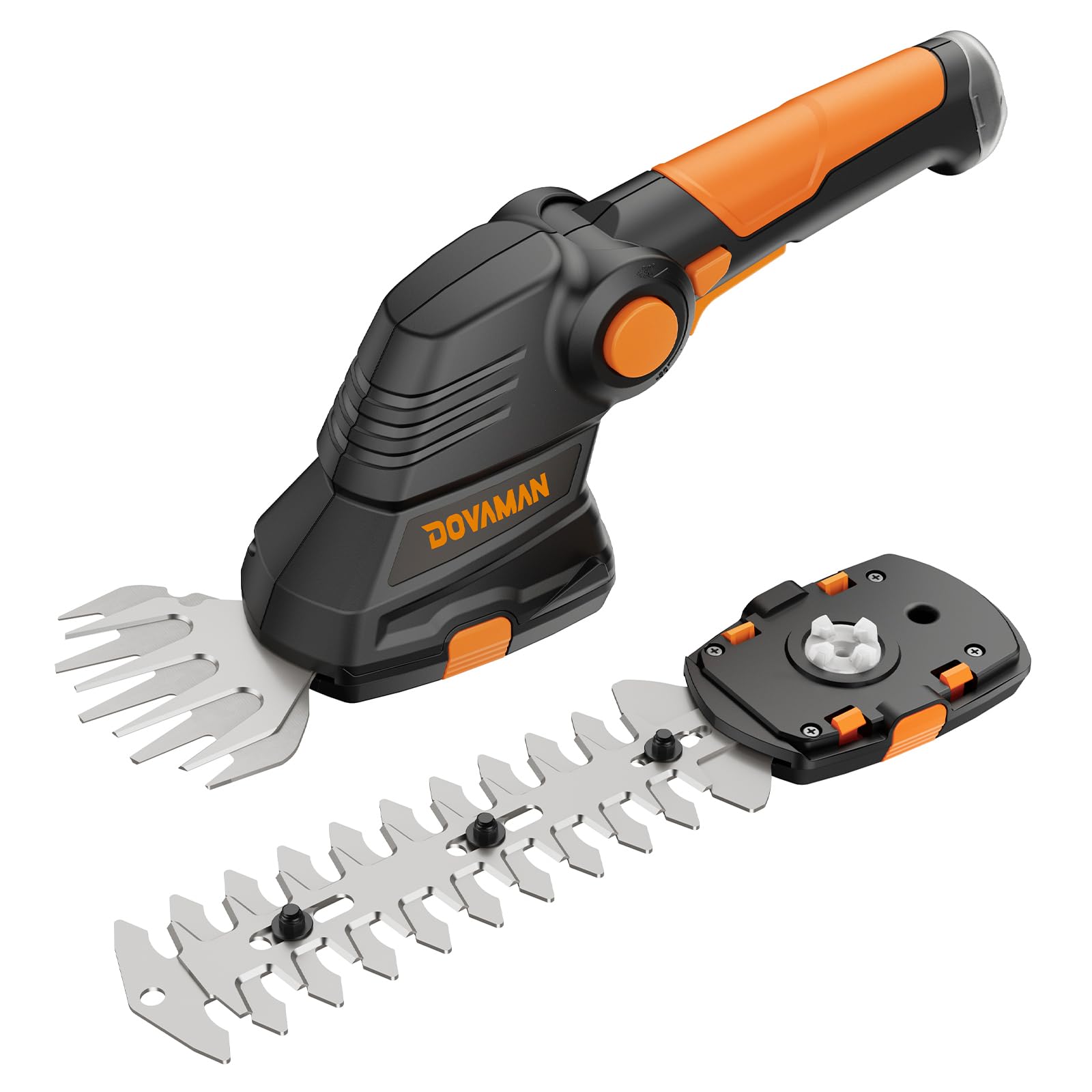 DOVAMAN Cordless Grass Shear, 3-Position Handle, 80MIN Fast Charge, 2 Switchable Blade, 7.2V Portable Electric Grass Shear for Grass Cutting, Rechargeable Battery ＆ Charger Included