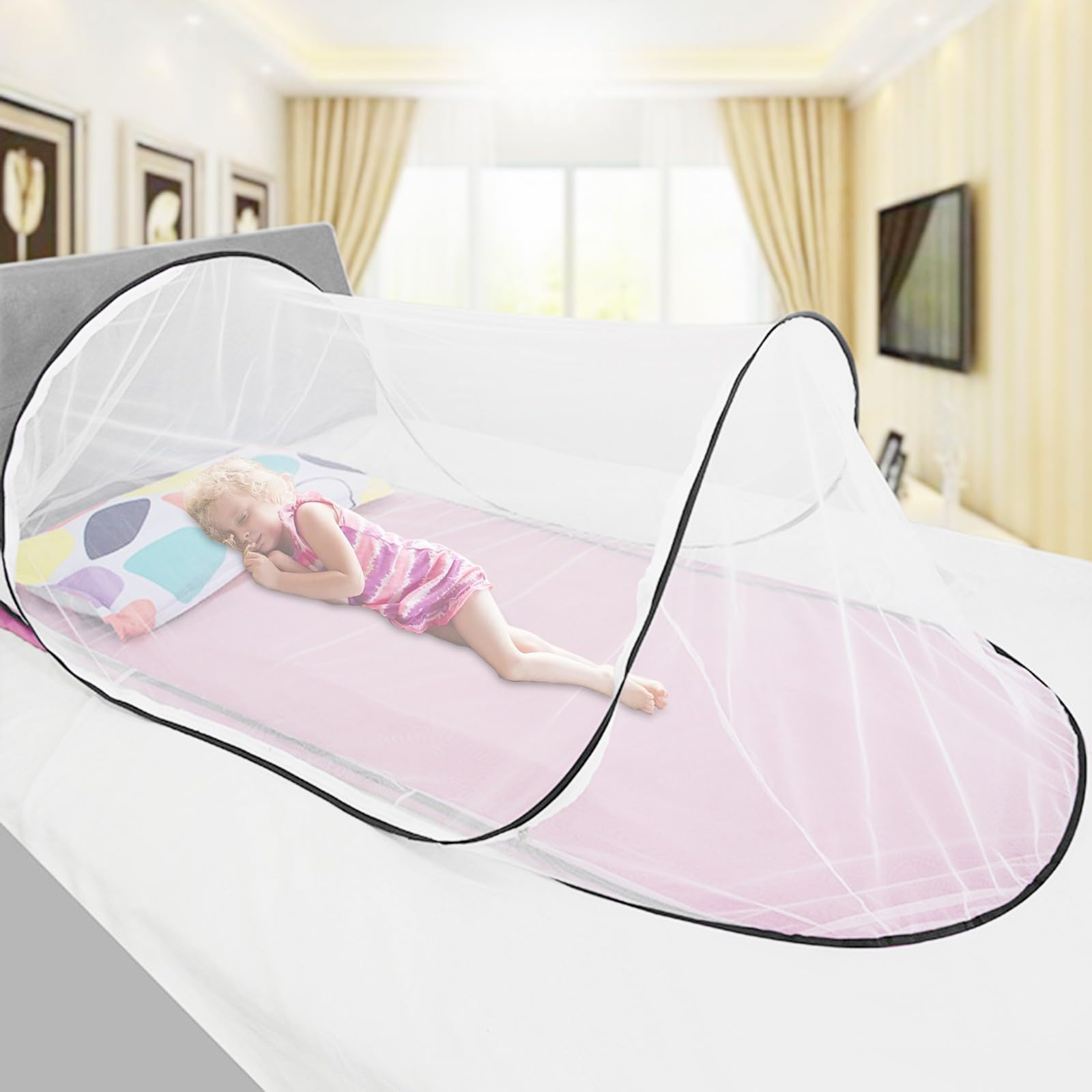 【特価商品】ワンタッチ蚊帳 折りたたみ式テント 一人用～ベッド用 高さ150cm Amazon.co.jp: YAMAGW【爆売れ中!】 蚊帳テント 一人用 折りたたみ式