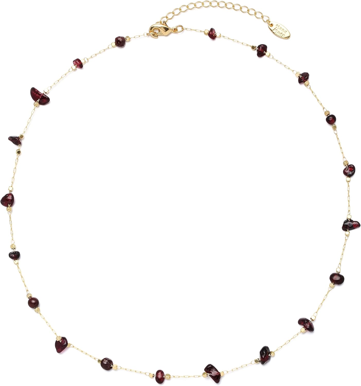 14K Gold Plated Dainty Choker Necklace, Handmade Crystal Beach Beads Necklace Chain Jewelry, Adjustable Gold Chain Delicate Fashion Choker Necklace Jewelry Gift for Women