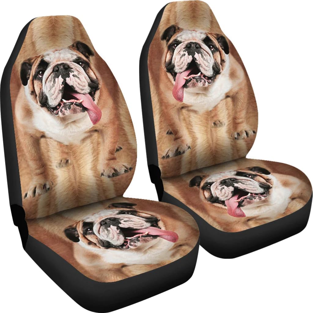 Bulldog Print Car Seat Covers Universal Fit Car Seat Covers - Bulldog Print Car Seat Covers