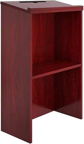 Miniatura 8 de Podium Stand,Wooden Speaking Lectern,Lectern Podium for Classroom,Churches,Auditorium,Meeting Room,Reception Desk of Podium with Adjustable
