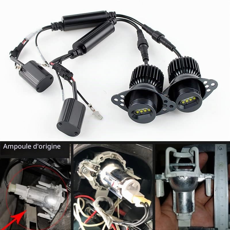 ETomey Angel Eyes 1 Ensemble 80W Ange Yeux marqueur Anneau Ampoule adapté à l'utilisation for BMW E90 E91 318i LCI 09-11 DRL sans Erreur Style de Voiture LED Angel Eyes