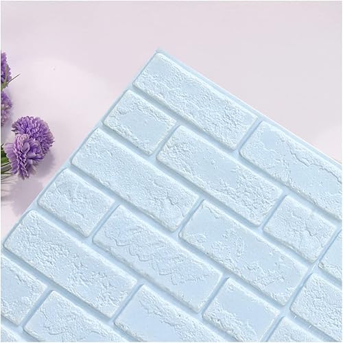 Miniatura 2 de ECYC Ltd 10 paneles de pared de ladrillo 3D de 11.81 x 11.81 pulgadas, autoadhesivos, papel tapiz impermeable extraíble para sala de estar,