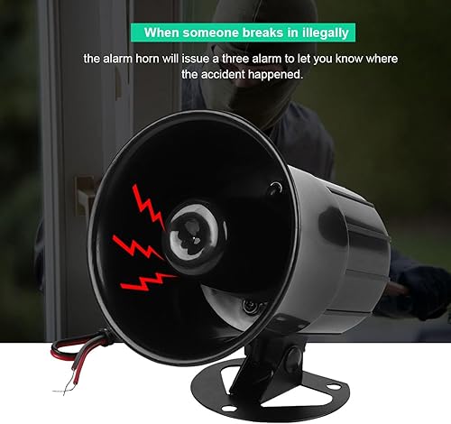 Miniatura 5 de Alarma de sirena de 110 dB, 4 x 4.2 pulgadas, cuernos de seguridad, IP65 impermeable de 12 V, cuerno de sirena adecuado para alarmas de alarma de