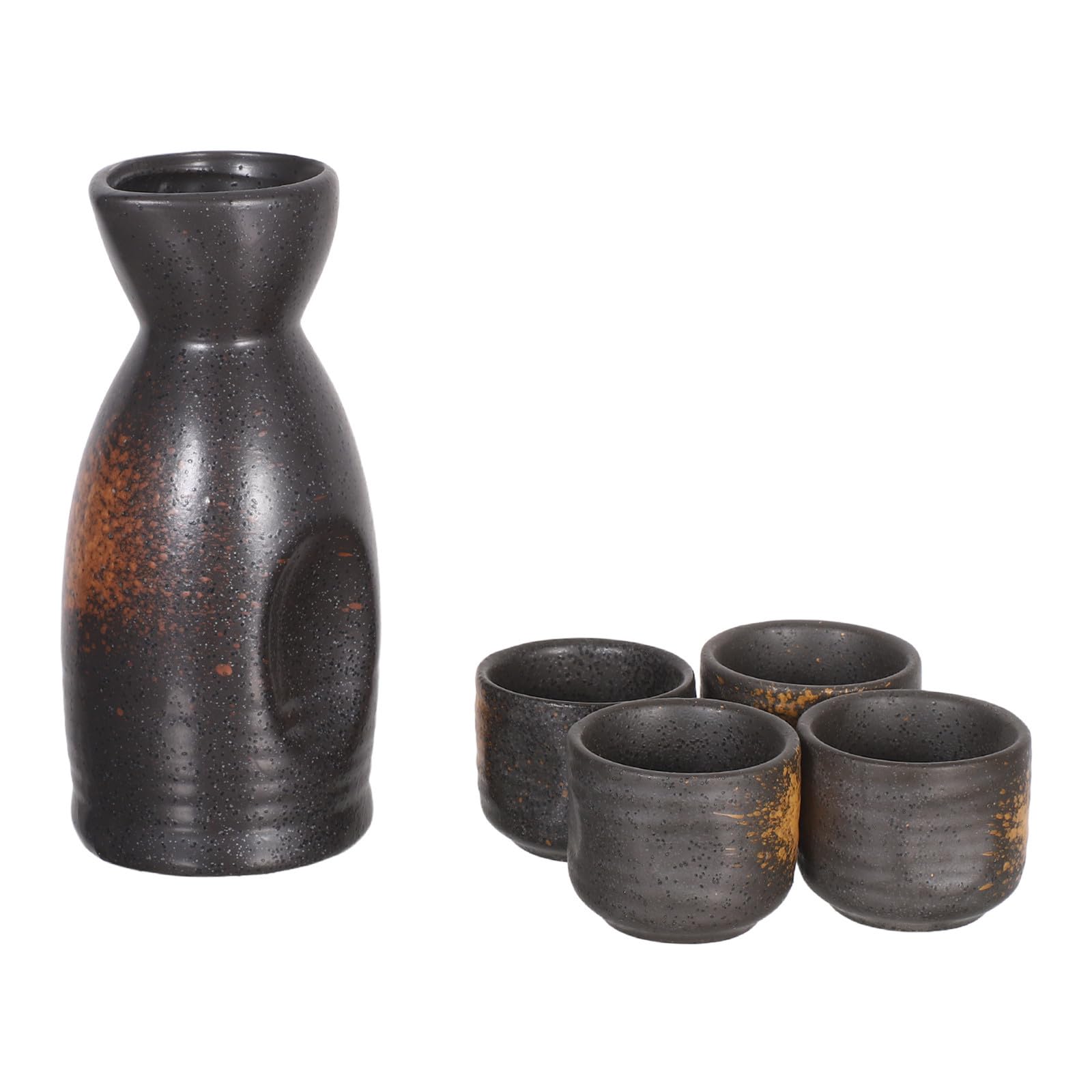 Juego de sake japonés KOCKSHION con tetera de cerámica y tazas para calentar