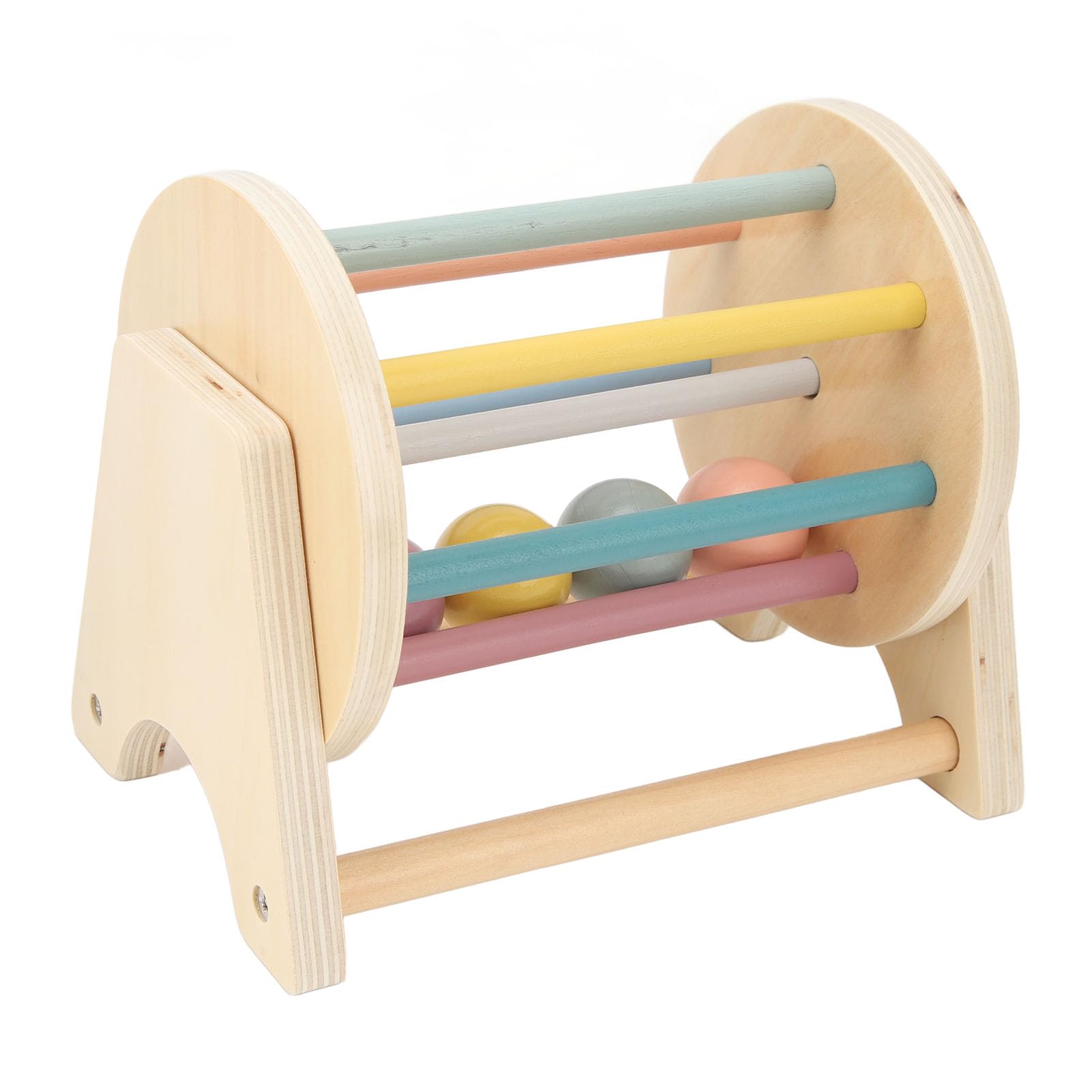 Fdit Premium Basswood Wooden Rattle Rolling for Toddler Logic Thinking Toy for Hand Eye Coordination Safe Material Cylinder Toy for Parent Kid Interaction - Image 3