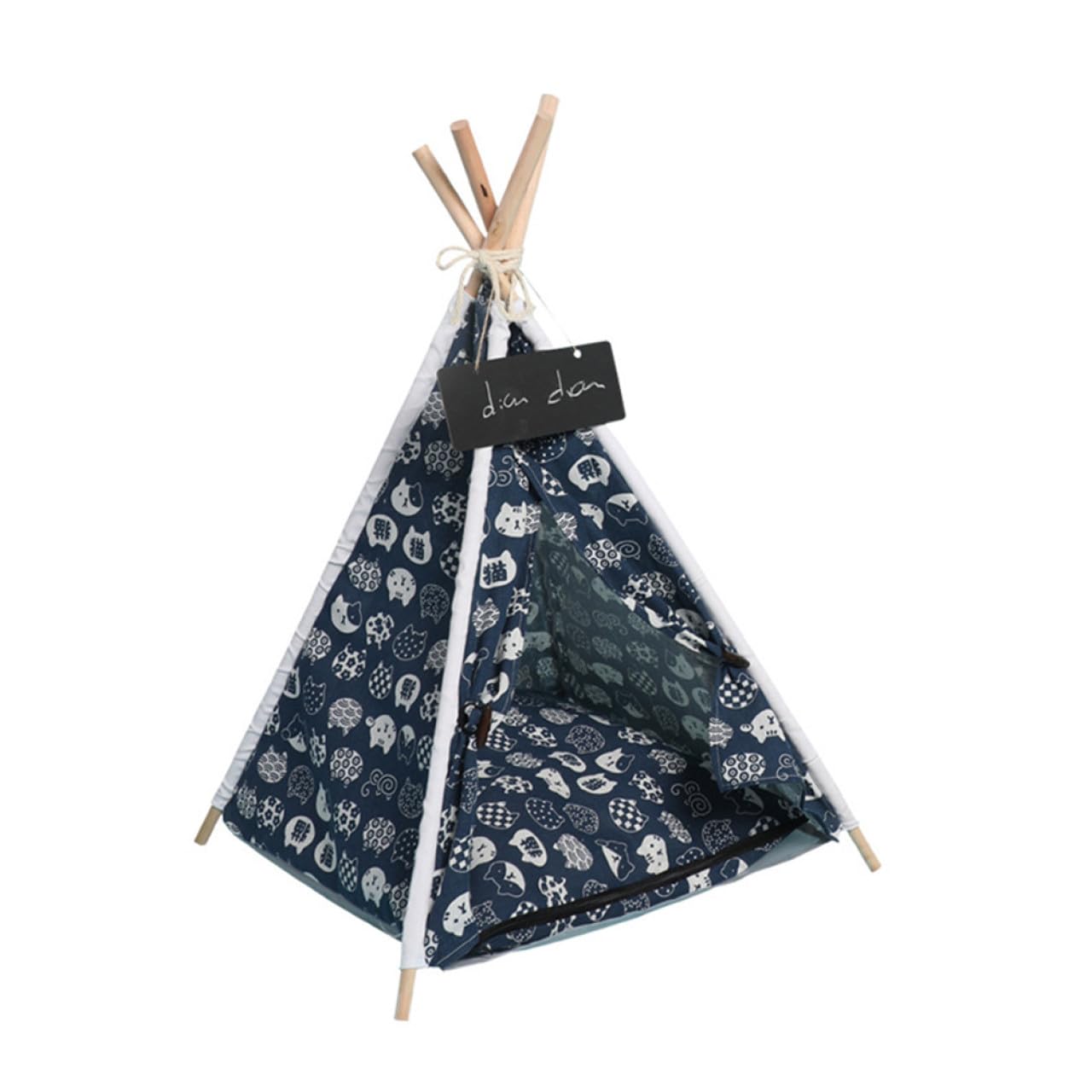Gatuida Tente pour Chien en Lin et Bois, Intérieur et Extérieur, Lit pour Animaux de Compagnie, Obscurcit la Lumière, Sécurité