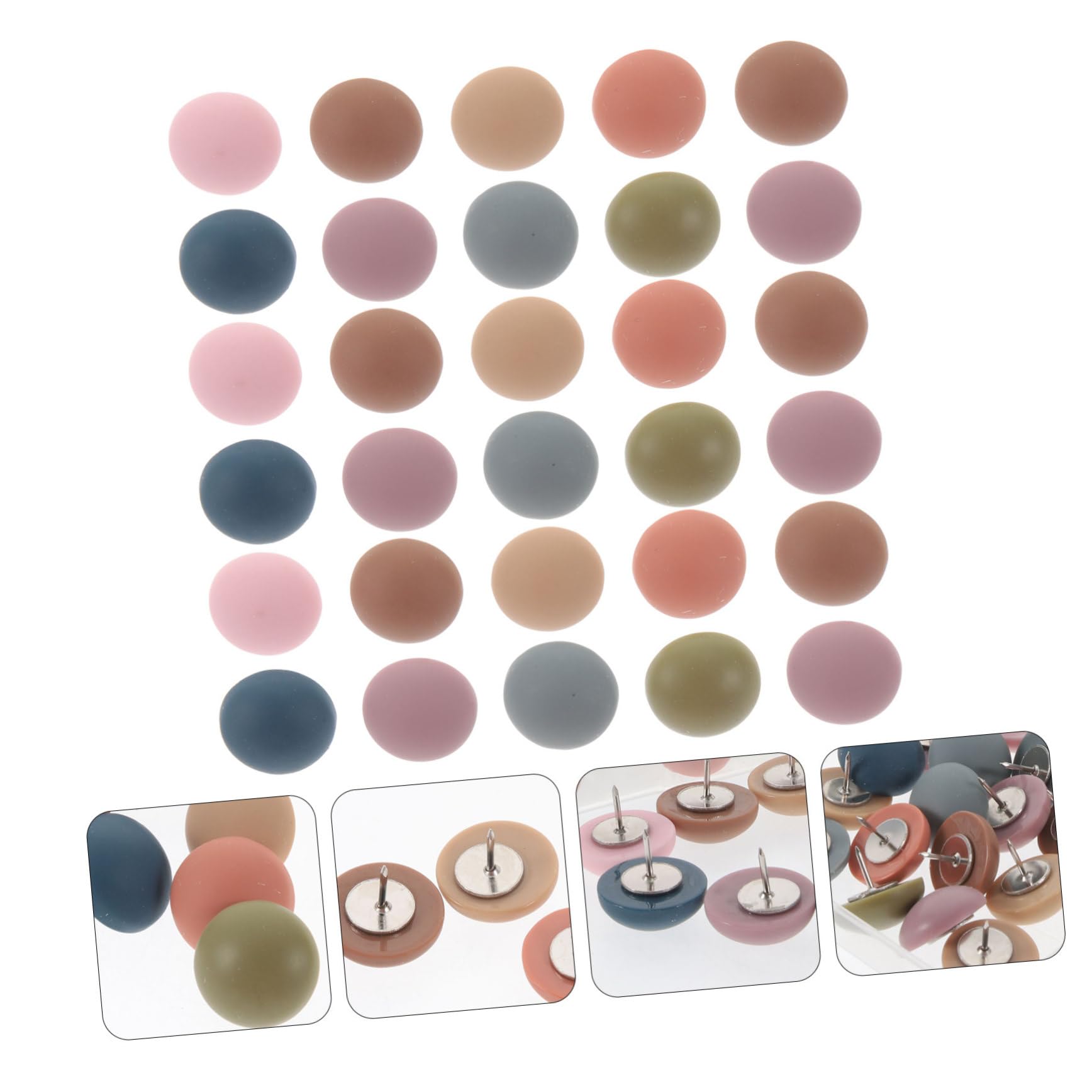 Lurrose 90stücke Dekorative Resin-pinnnadeln Halbrunde Push Für Pinnwände Und Fotowände Vielseitige Korkbrett-heftzwecken Bunten Designs Für Büro Und Zuhause
