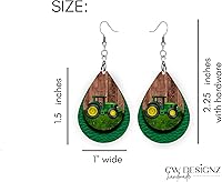 Vista 5 de Green Tractor Earrings, Gift for Farmer, Farm Earrings