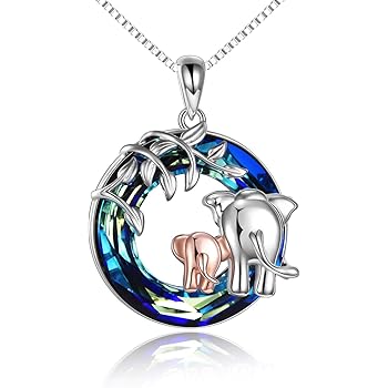 mother daughter elephant necklace