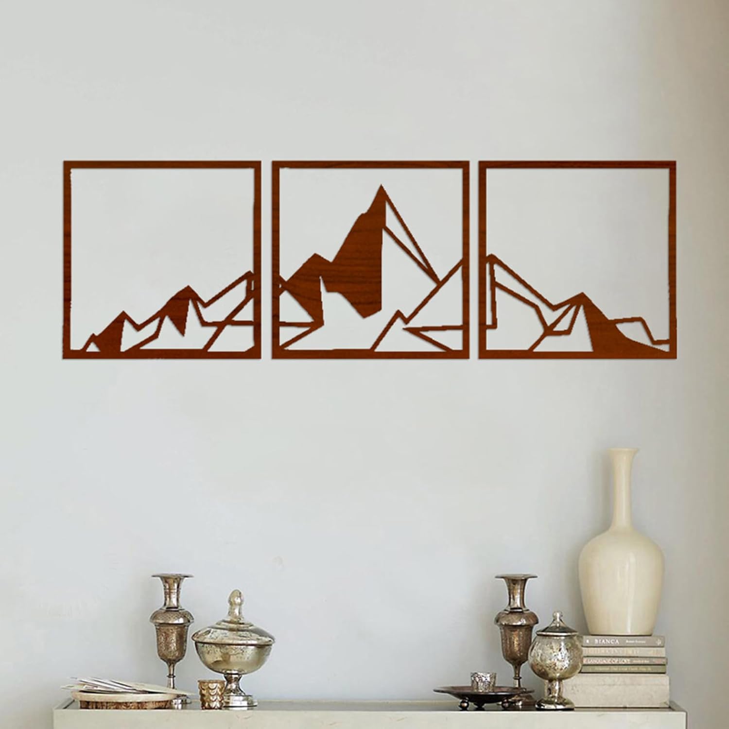 3pcs 北欧風 ウォールデコ オーナメント 壁飾り木製 壁 置き物 飾り インテリア 玄関 リビング,XL, Wood color