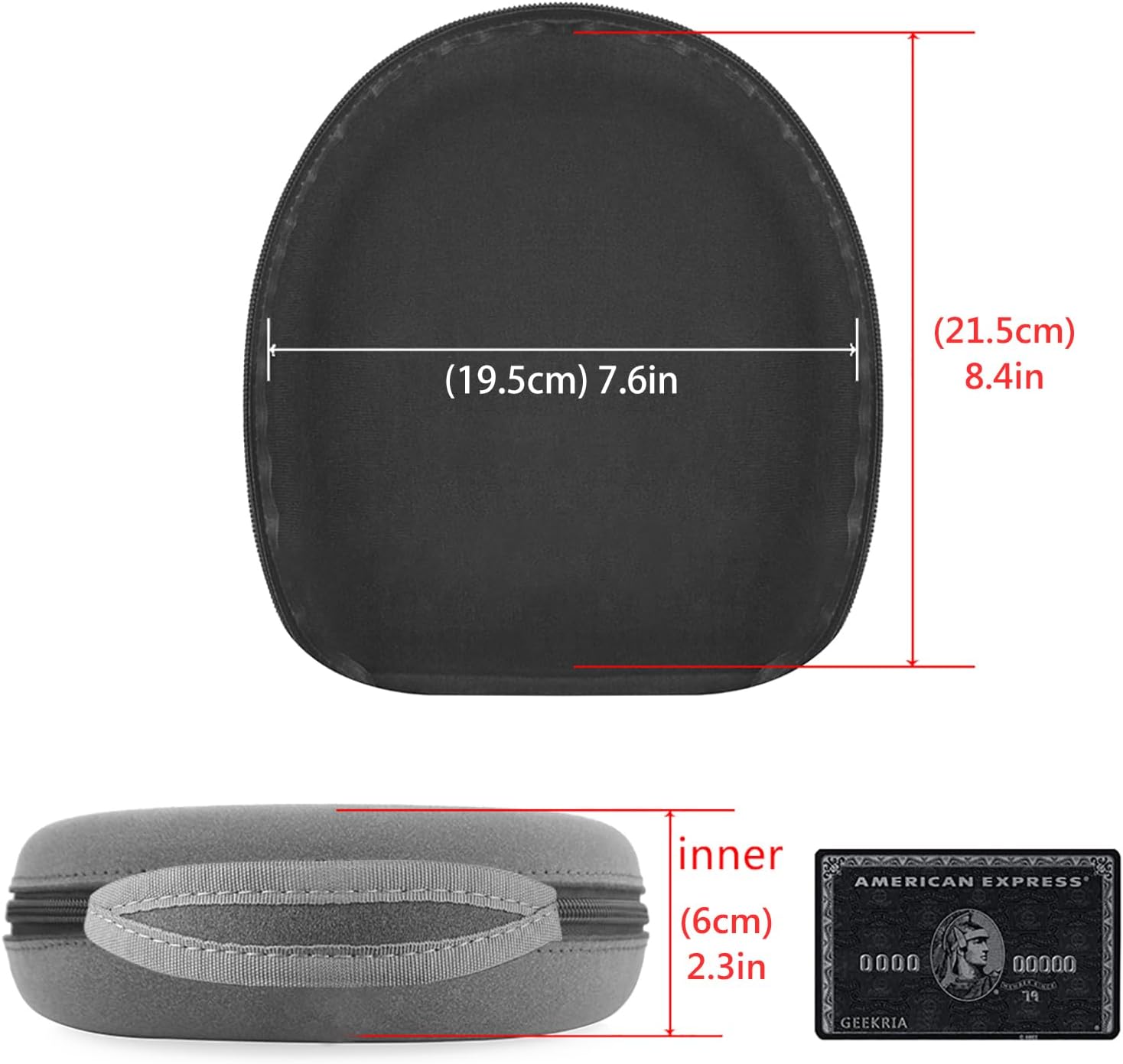 Geekria Shield Case Compatible with B&O Beoplay HX, H95, H9, H9i, H8, H8i, H7, H6, H2 Headphones, Replacement Hard Shell Travel Carrying Bag with Cable Storage (Microfiber Grey) - Image 4