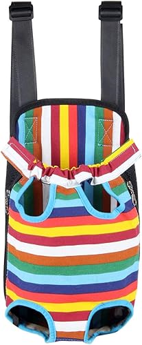 Mochila transportadora para perros con patas hacia afuera, mochila ajustable para cachorros y gatos, bolsa pequeña con correa para el hombro y