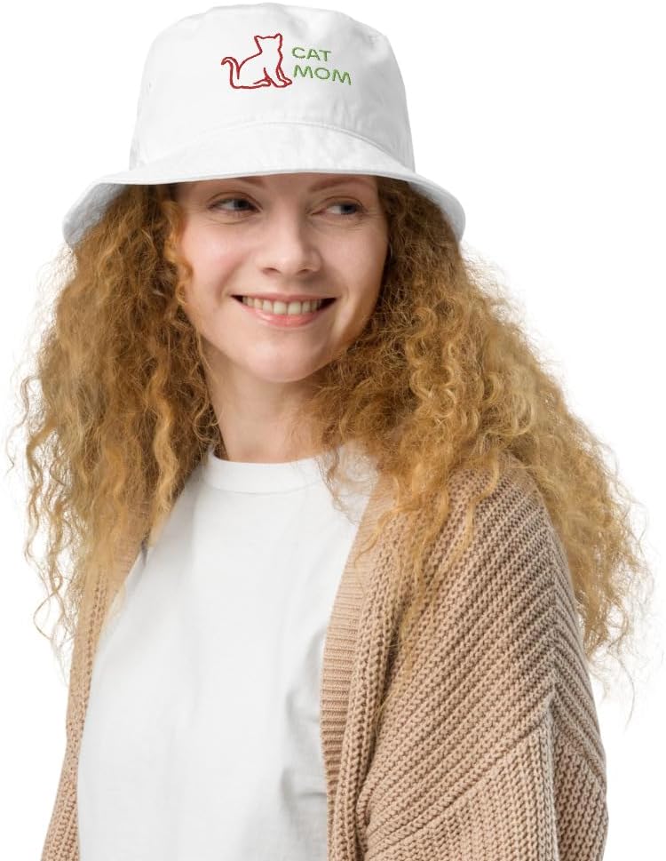 Cat Mom Organic Bucket Hat
