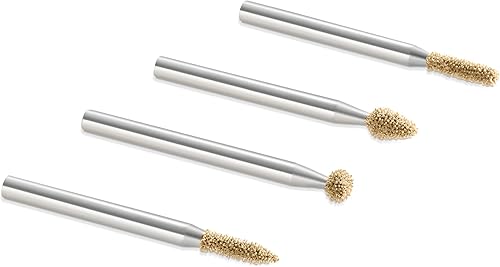 Vista 15 de Kutzall Kit de 4 fresas rotativas – eje de 1⁄8 pulgadas, muy grueso, brocas de tallado de madera para Dremel, Foredom, Ryobi, DeWalt, Milwaukee