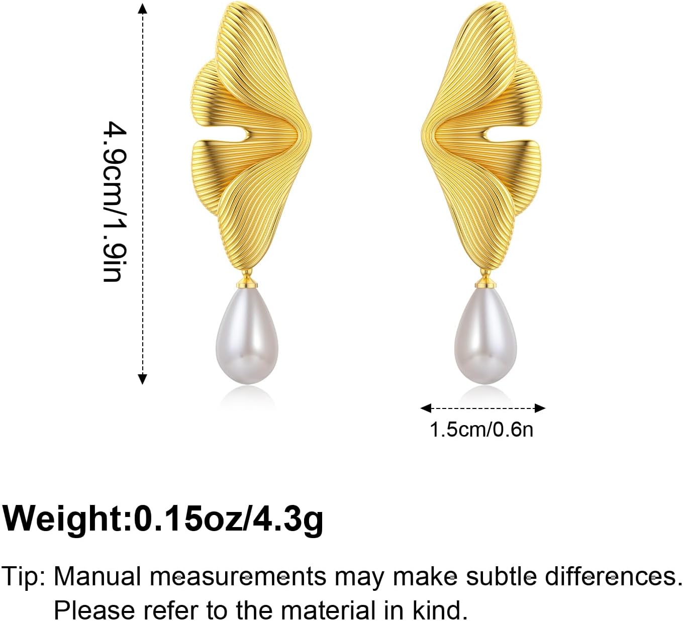 Flower Pearl Earrings for Women 14K Gold Plated Hypoallergenic Drop Dangle Floral Earring with Pearl Bridal Wedding Jewelry Gifts - Image 5