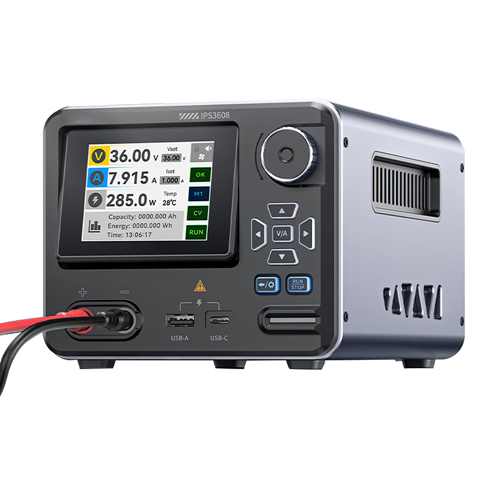 Labornetzteil 36V 8A DC Einstellbare Gleichstromversorgung Schaltnetzteil 10mV Welligkeit Tischnetzteil USB A und Typ C Anschlüsse 4 stelliges IPS Labornetzgerät LED-Display IPS360