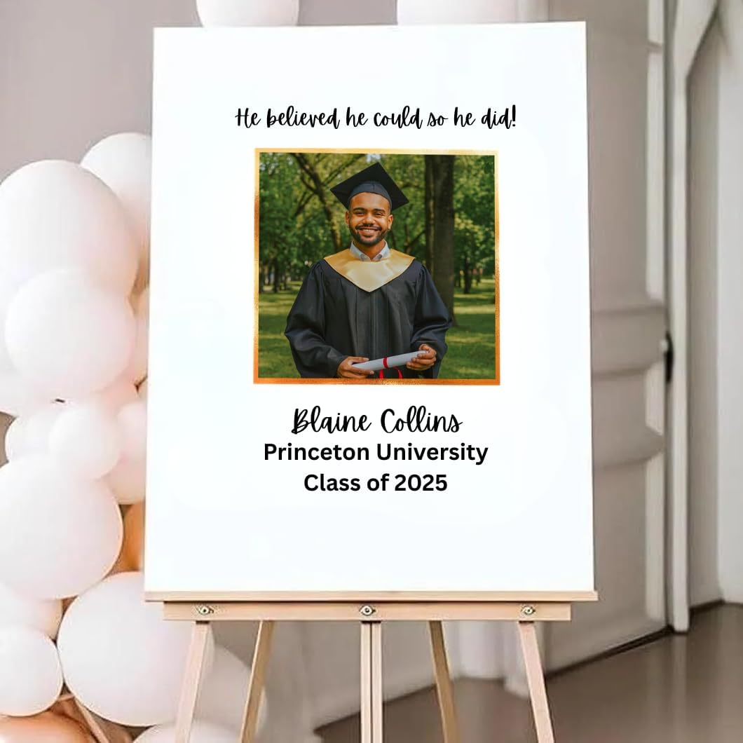 Graduation Party Large Event Guest Sign In Board Custom Signature Book Alternative Personalized Keepsake Custom Logo Design Premium Acrylic Sign, Size, Design & Color Choice - Made In CT USA