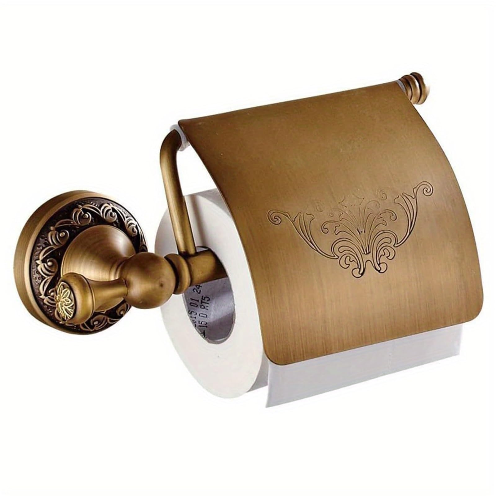 Brushed Brass Toilet Paper Holde Vintage Wall Mounted Single Roll Brass Tissue Dispenser for bathroom home renovation wall mounted