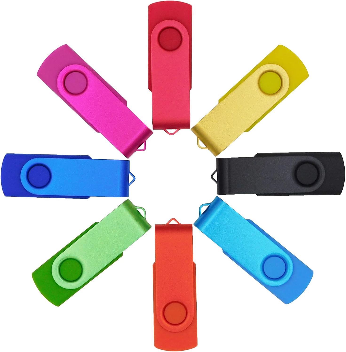 USB Flash Drives Memory Sticks Thumb Drive for Business Gifts & Students' Presents (Black Orange Blue Green Pink 64GB)