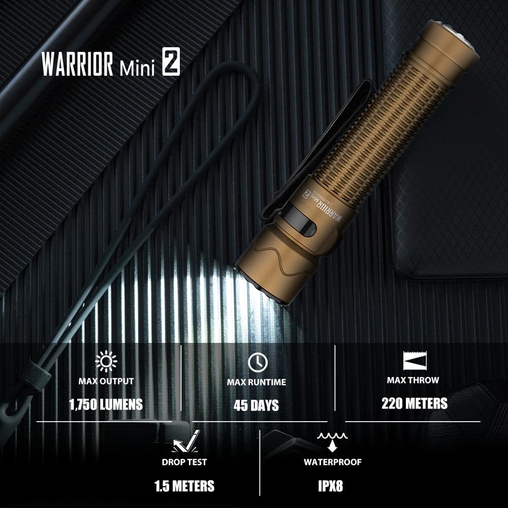 OLIGHT Warrior Mini2 latarka LED 1750 lumenów, zasięg 220