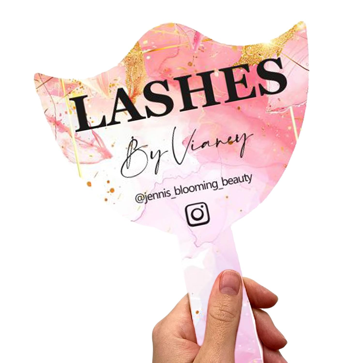 Zztingc Color7 Personalised Eyelash Technician Prop, Lash Room Decor, Lash Tech Mirror Prop, Eyelash Mirror, Handheld Mirror Social Media Prop(Color7)