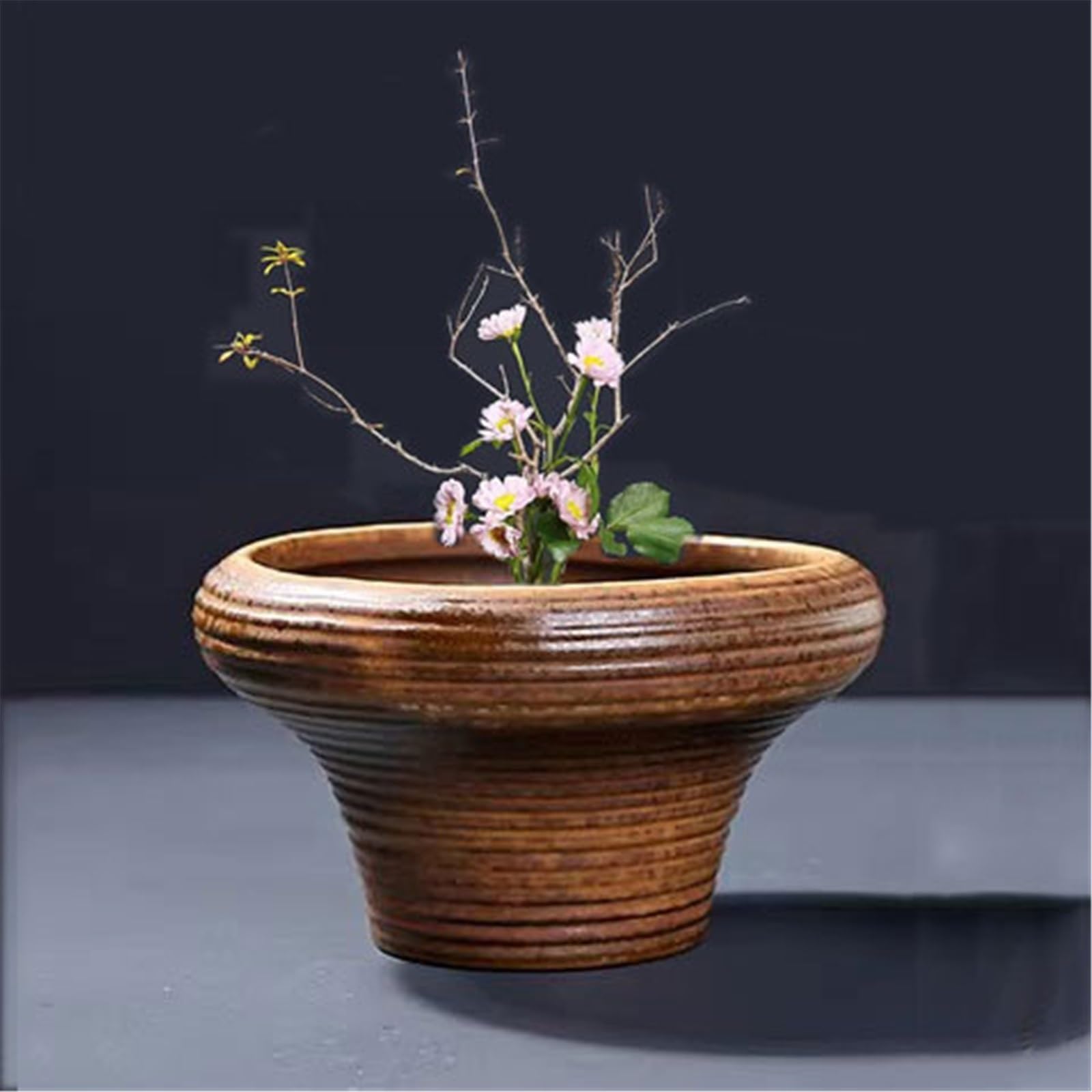 Sottovasi per Fiori Vassoio in Ceramica con piattino Profondo Composizione Floreale Cinese Vaso