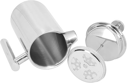 Miniatura 6 de Percoladora de café, 8.5 x 6.8 x 4.1 pulgadas, 33.8 fl oz, olla de café estable en forma de U sin goteo, hervidor de acero inoxidable de doble capa