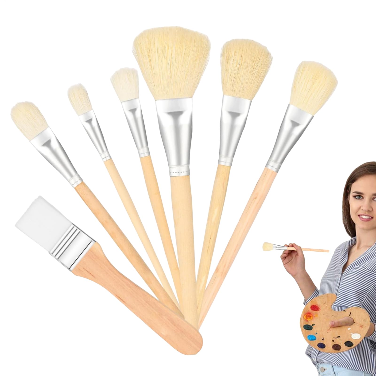 Art Brush Set - Gilding Acrylic Brushes, Soft Flexible Bristles, Smooth Layered Strokes, Durable Grip Handles, Precise Detail Finish | Brushes For Gold Leaf Sheets Oil Watercolor Painting