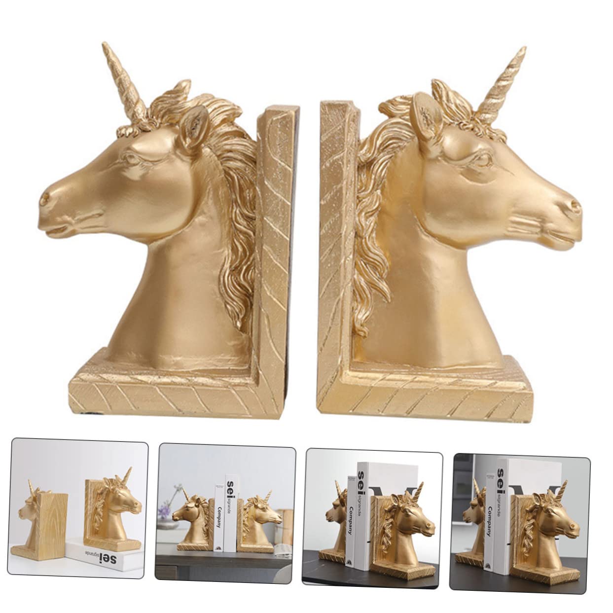 STOBOK Eleganti Fermalibri in Resina Set Da 2 Fermalibri Per Mensole Da Scrivania Per Decorare La Libreria